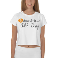 Load image into Gallery viewer, Bitcoin & Rose All Day T-shirt (Made in USA)
