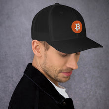 Load image into Gallery viewer, Bitcoin logo on Trucker Cap - all colors