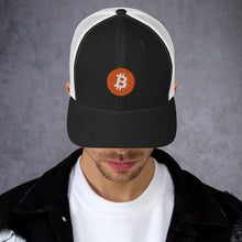 Load image into Gallery viewer, Bitcoin logo on Trucker Cap - all colors