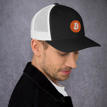 Load image into Gallery viewer, Bitcoin logo on Trucker Cap - all colors