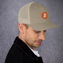 Load image into Gallery viewer, Bitcoin logo on Trucker Cap - all colors