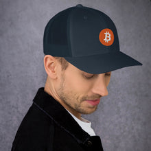 Load image into Gallery viewer, Bitcoin logo on Trucker Cap - all colors
