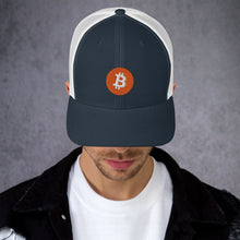 Load image into Gallery viewer, Bitcoin logo on Trucker Cap - all colors