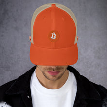 Load image into Gallery viewer, Bitcoin logo on Trucker Cap - all colors