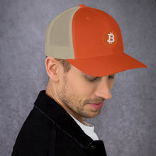 Load image into Gallery viewer, Bitcoin logo on Trucker Cap - all colors