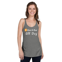 Load image into Gallery viewer, Bitcoin & Rose All Day Racerback Tank (Super light)